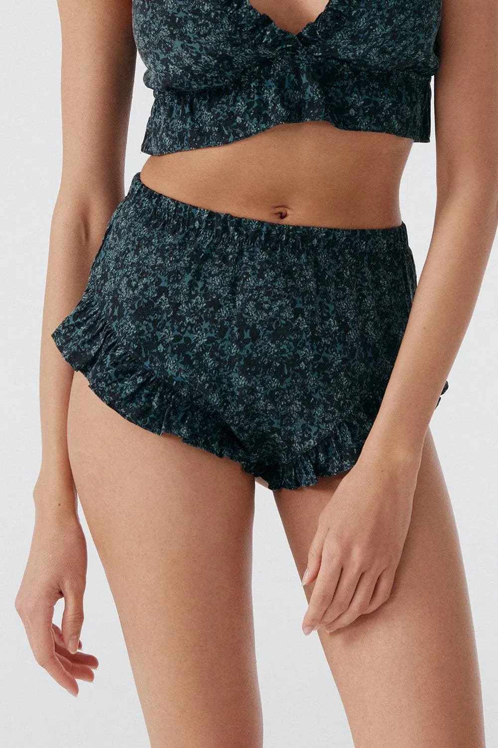 Botanist Silk Ruffled Shorts. Size S (UK 8-10)