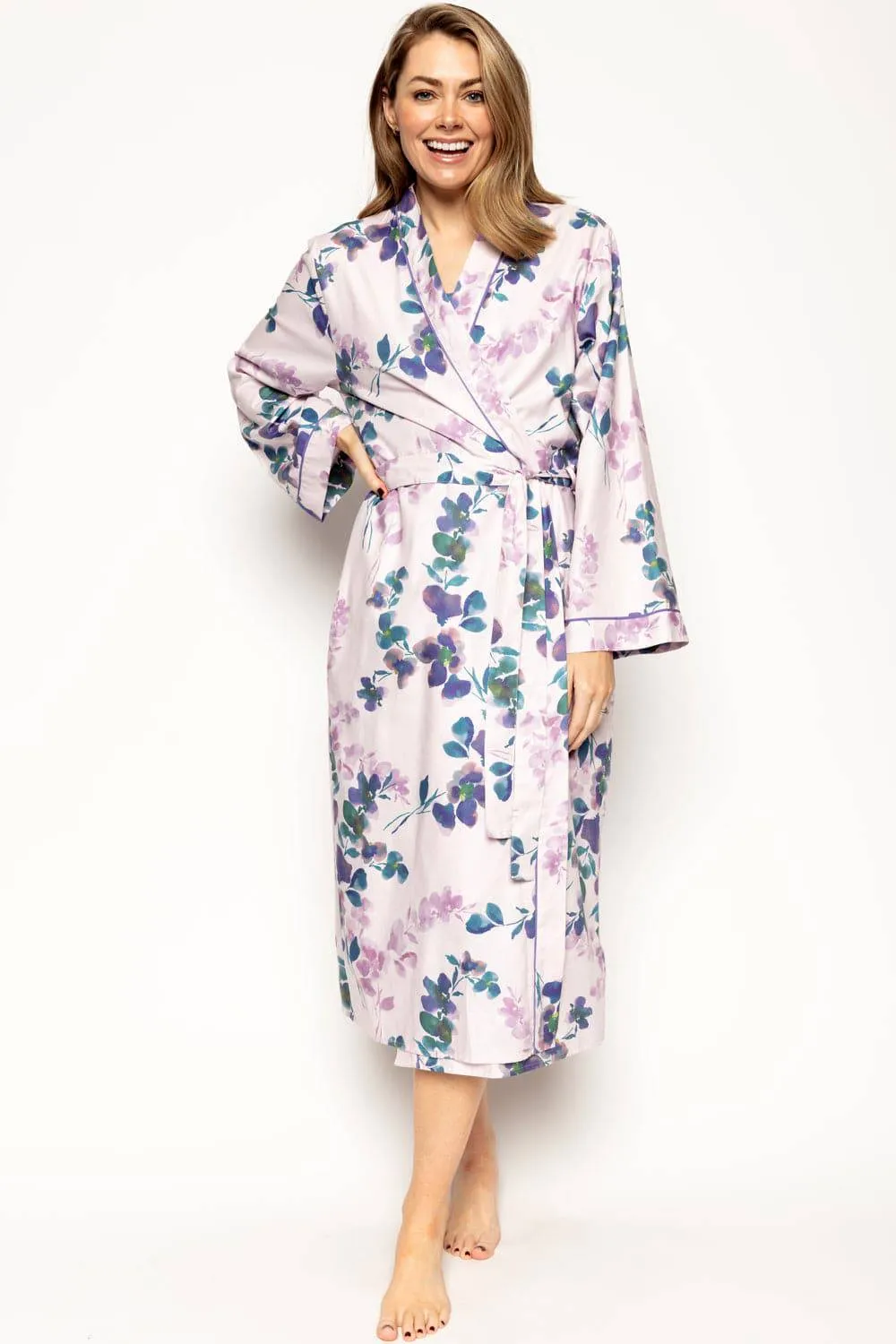 Camila Floral Print Long Dressing Gown