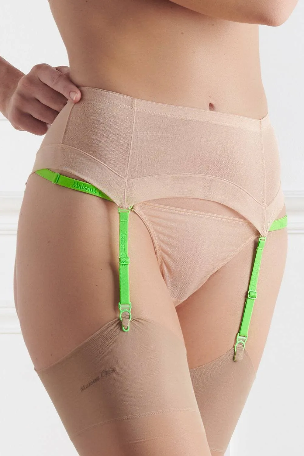 Corps  Corps Suspender Belt Vanilla/Neon Green