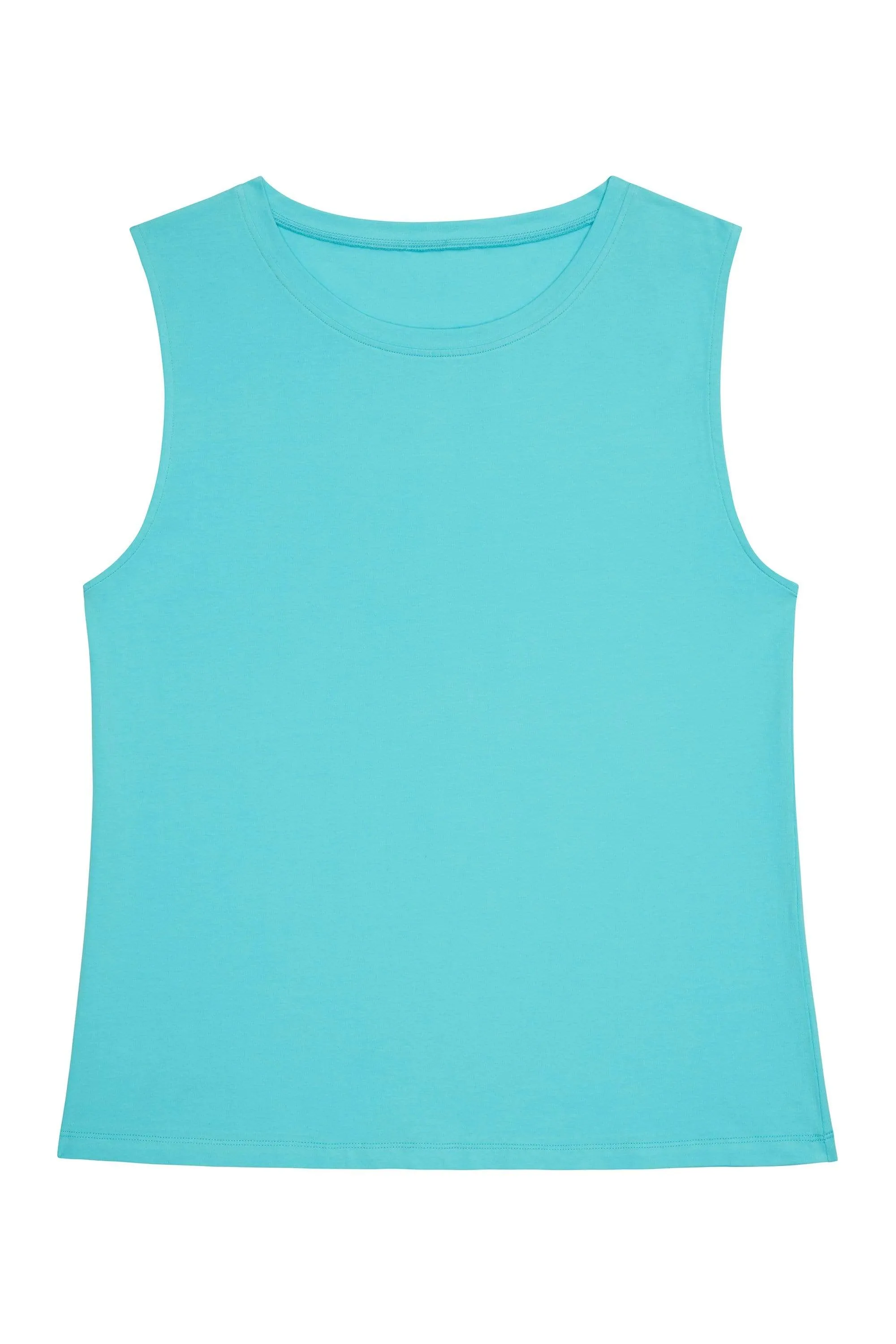 Cotton Knot Front Vest Blue Curve