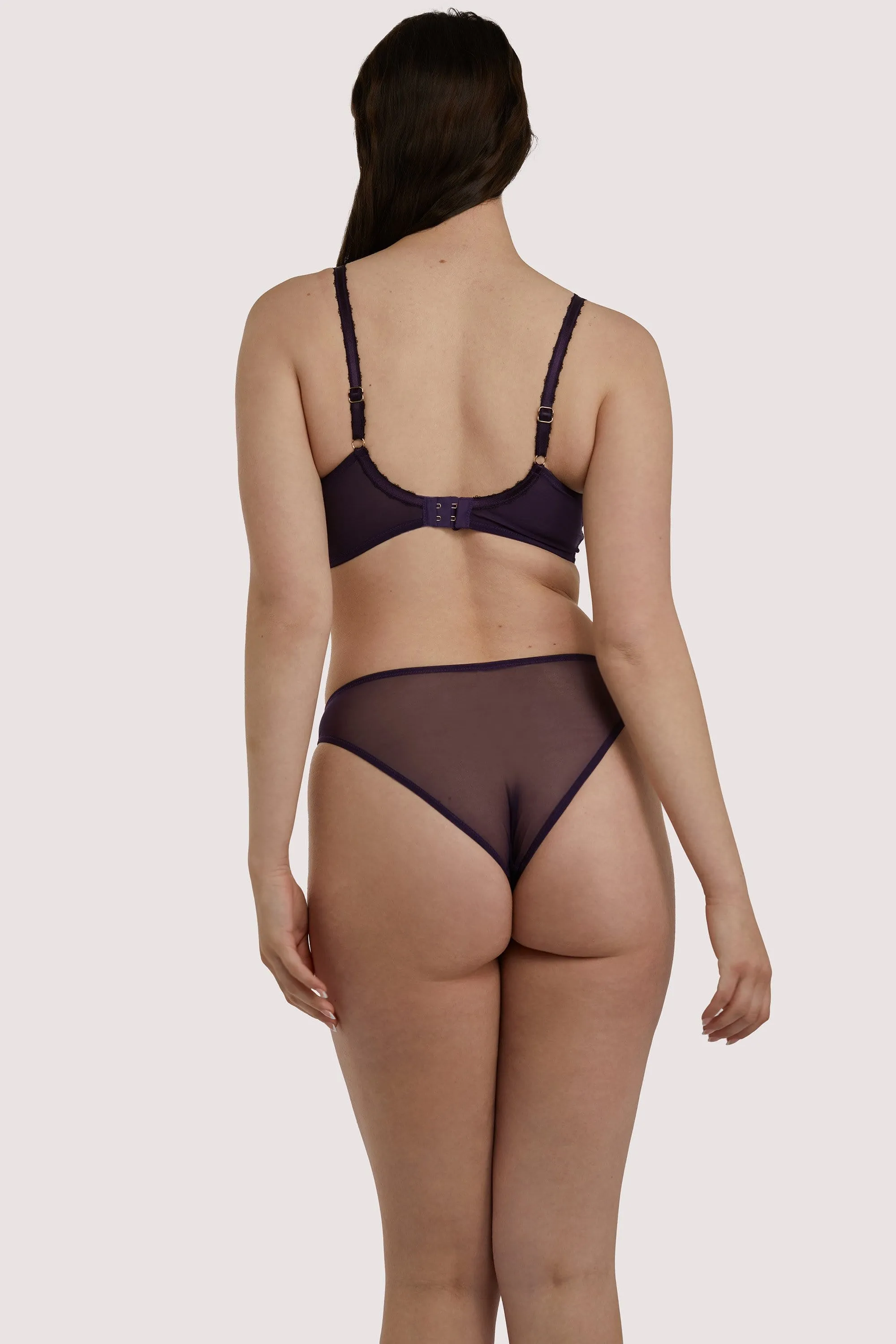 Emma Vine Purple Brazilian Lace Brief