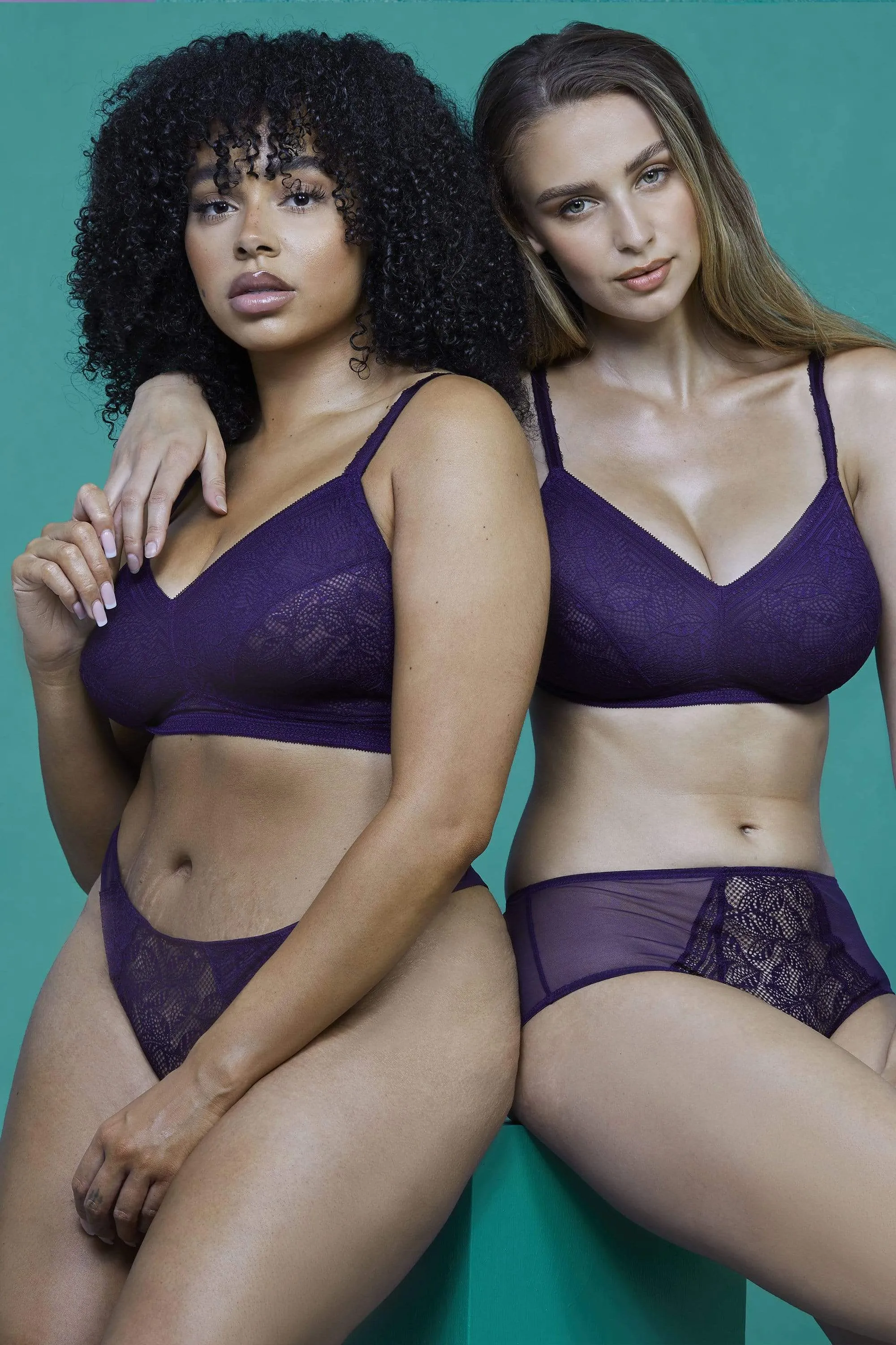 Emma Vine Purple Brazilian Lace Brief