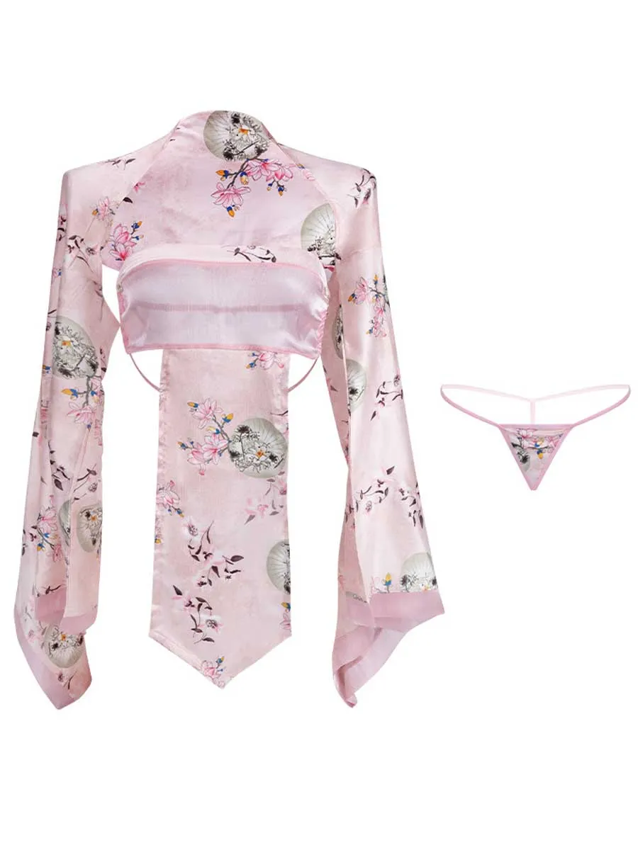 Floral Print Japanese Yukata Outfit