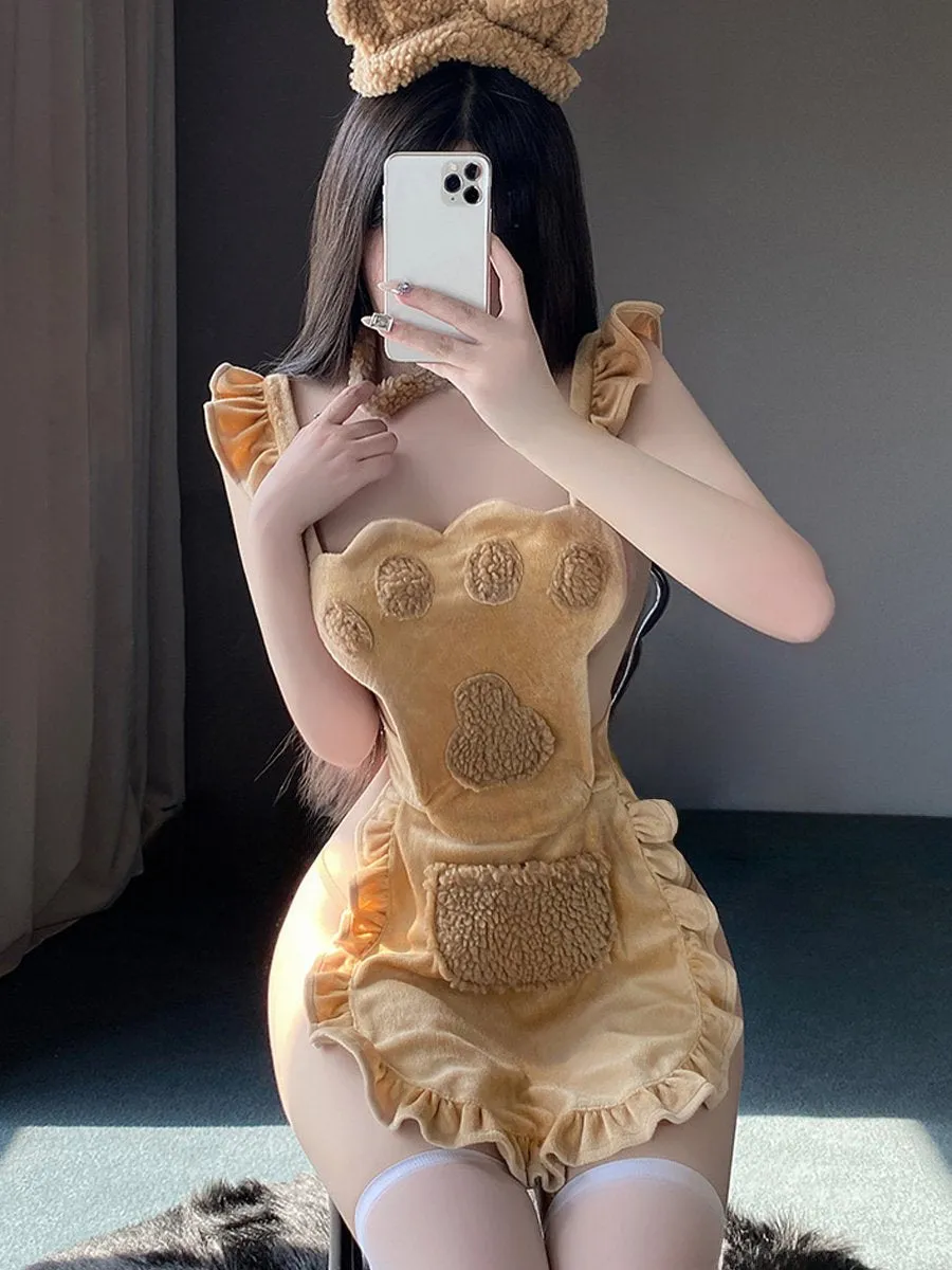 Furry Teddy Bear Maid Dress