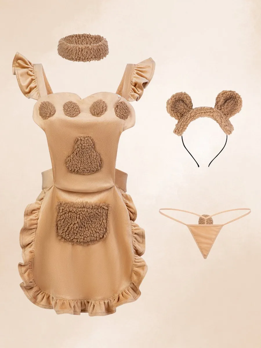 Furry Teddy Bear Maid Dress