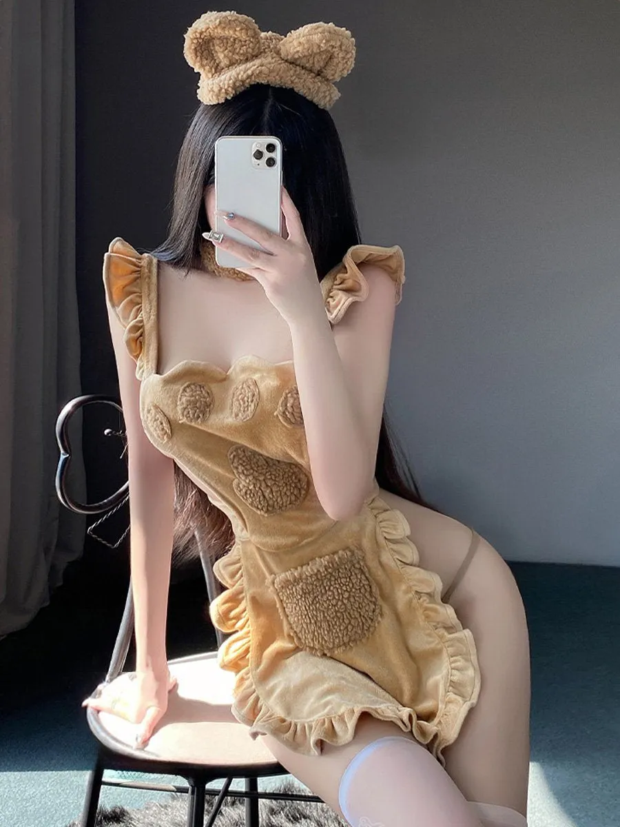 Furry Teddy Bear Maid Dress