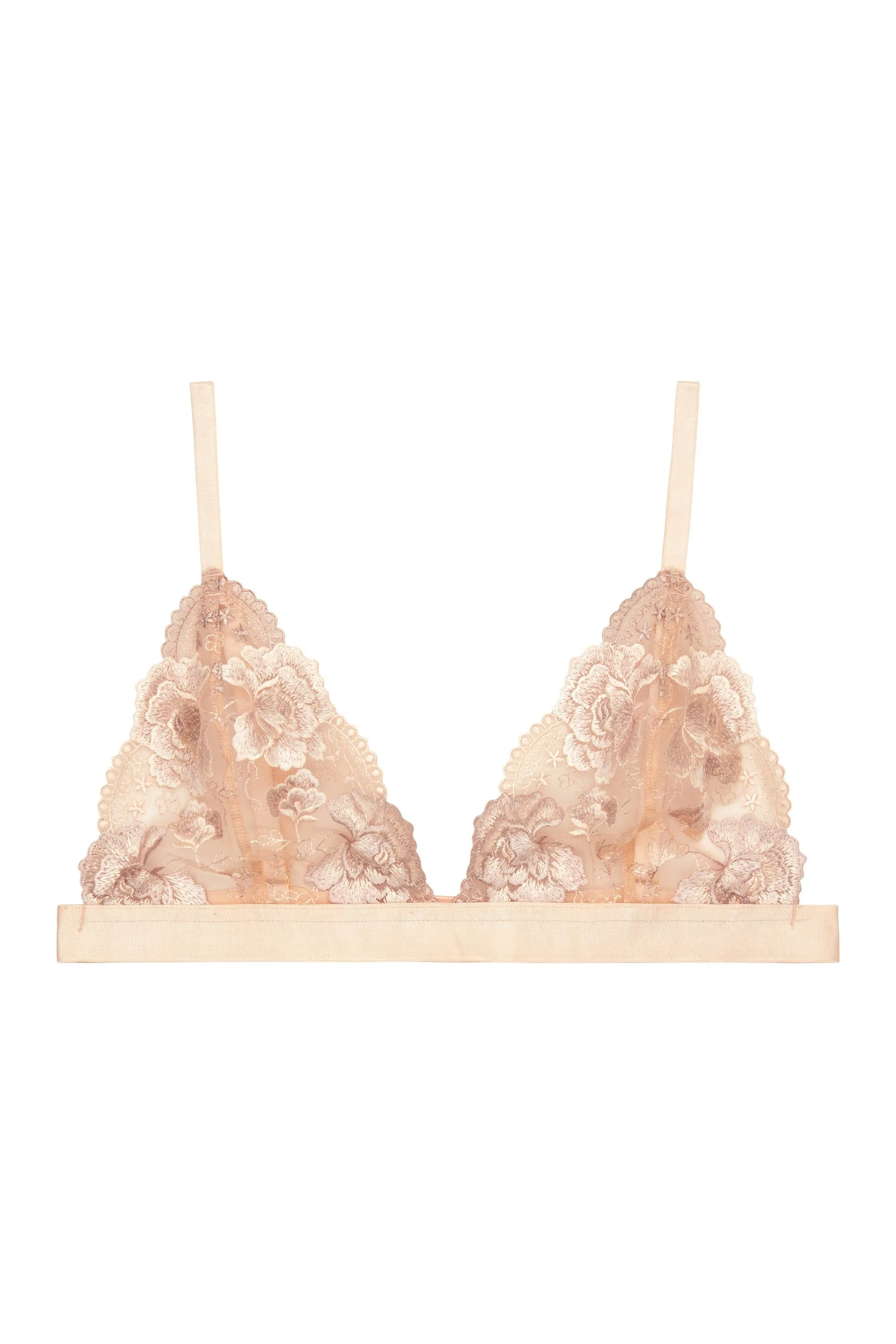 Grace blush embroidered triangle bra