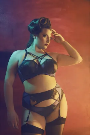 Indigo Curve Picot Plunge Bra