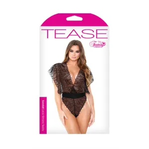 KENDALL LACE KIMONO TEDDY L/XL BLACK