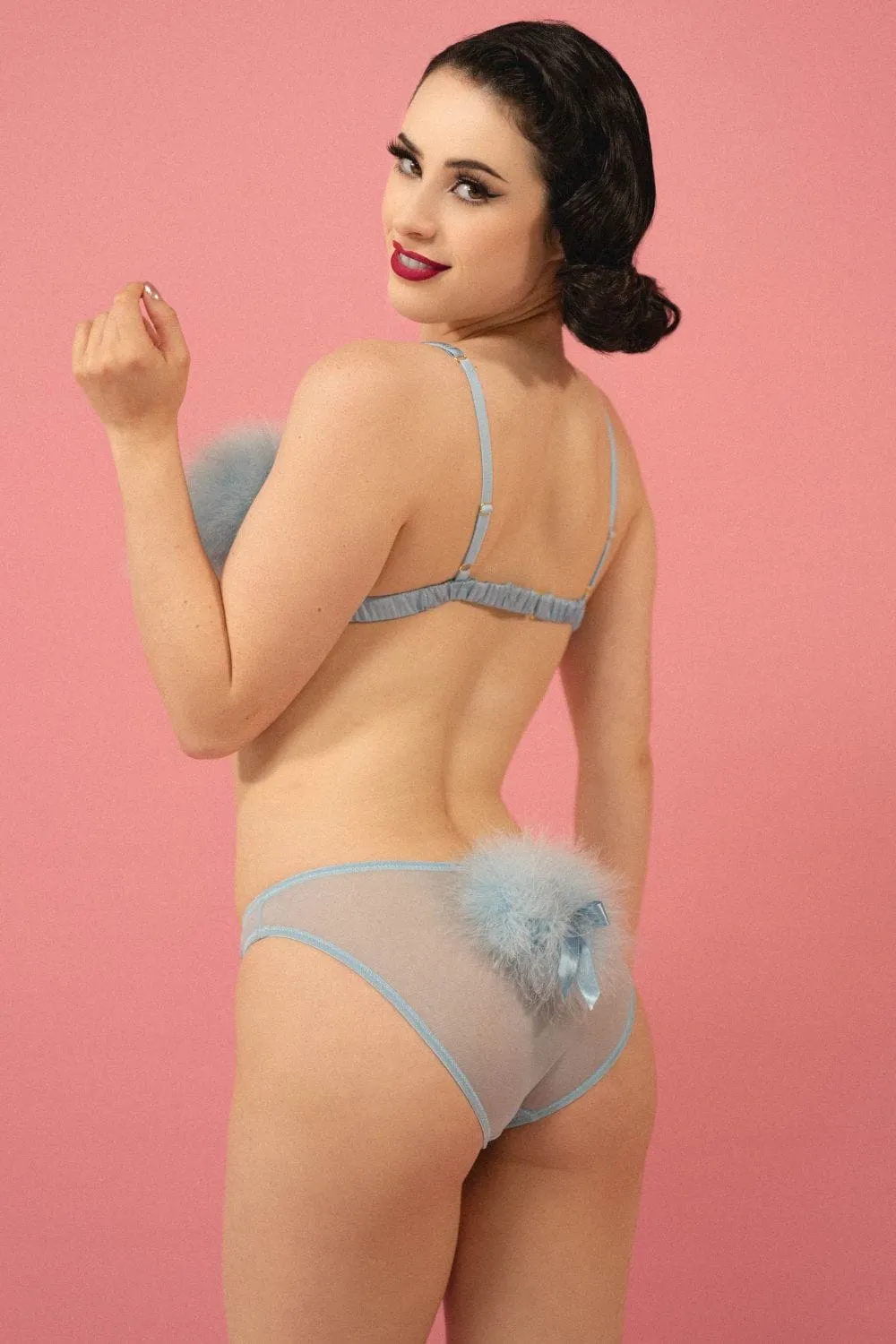 Lulu Baby Blue Diamant Marabou Set
