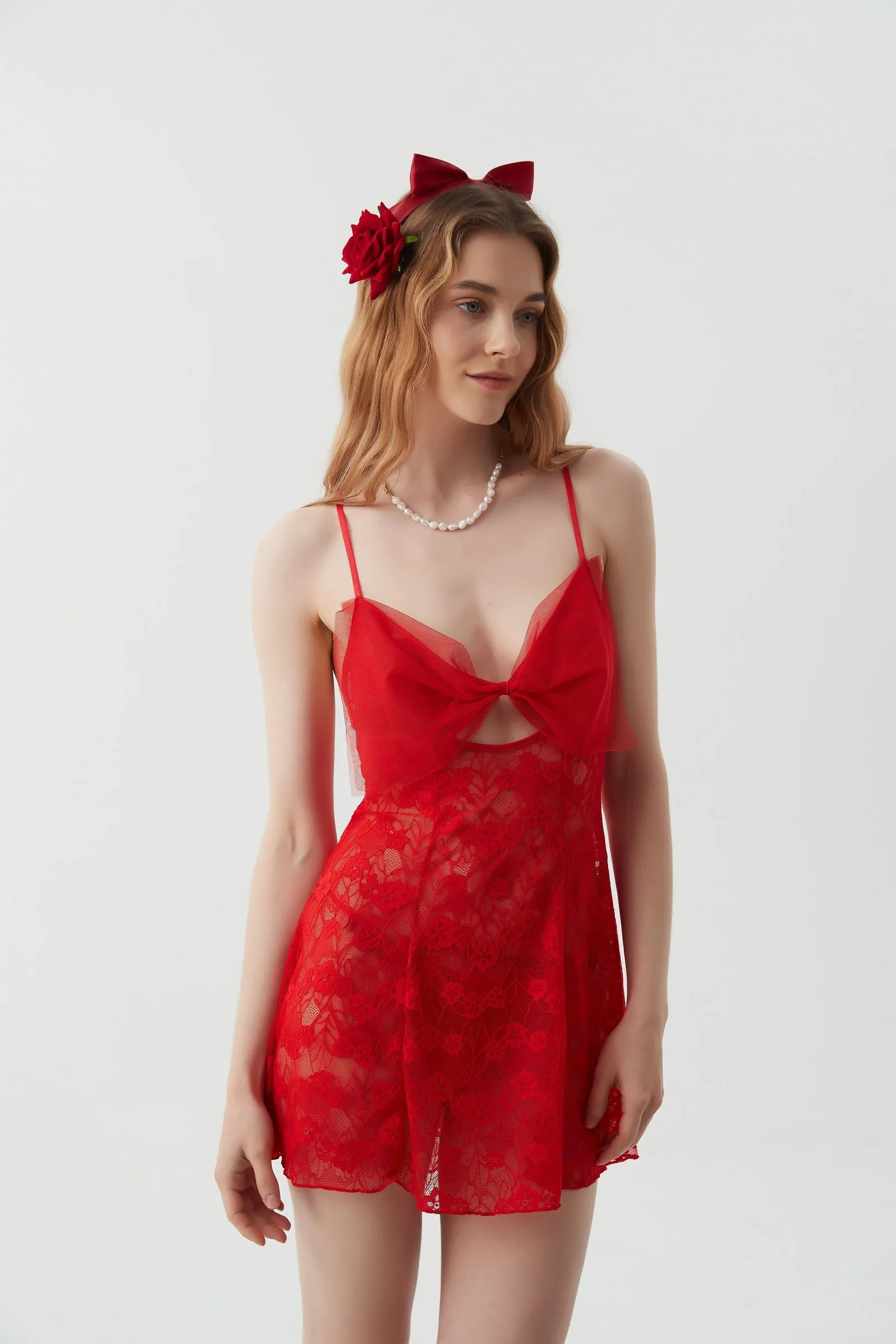 Scarlet Enchantment Lace Dress