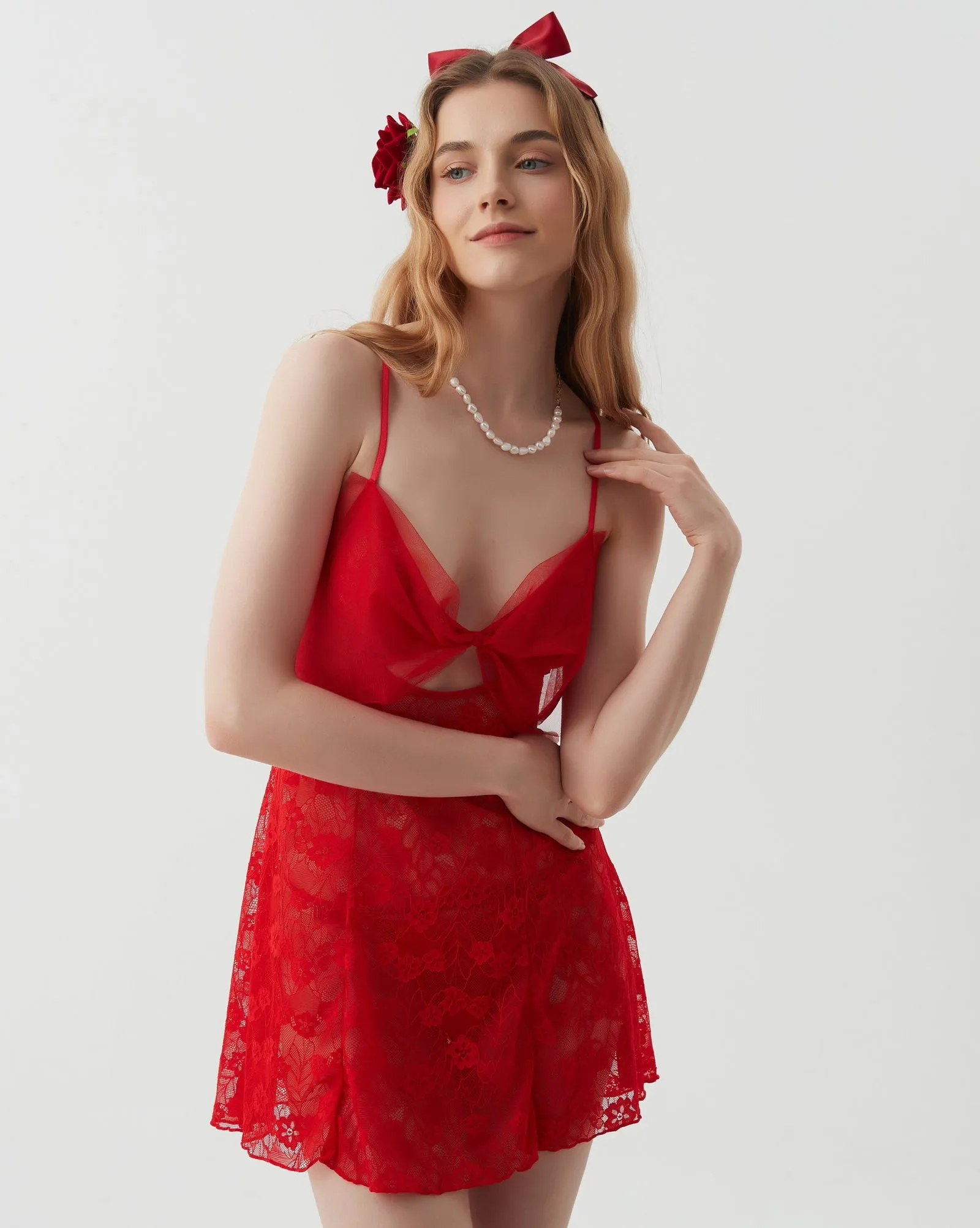 Scarlet Enchantment Lace Dress