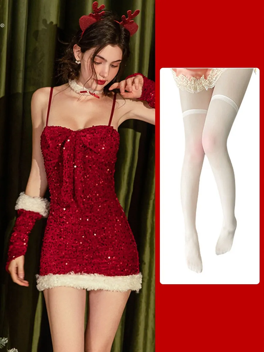 Sequins Santa Fitted Party Dress