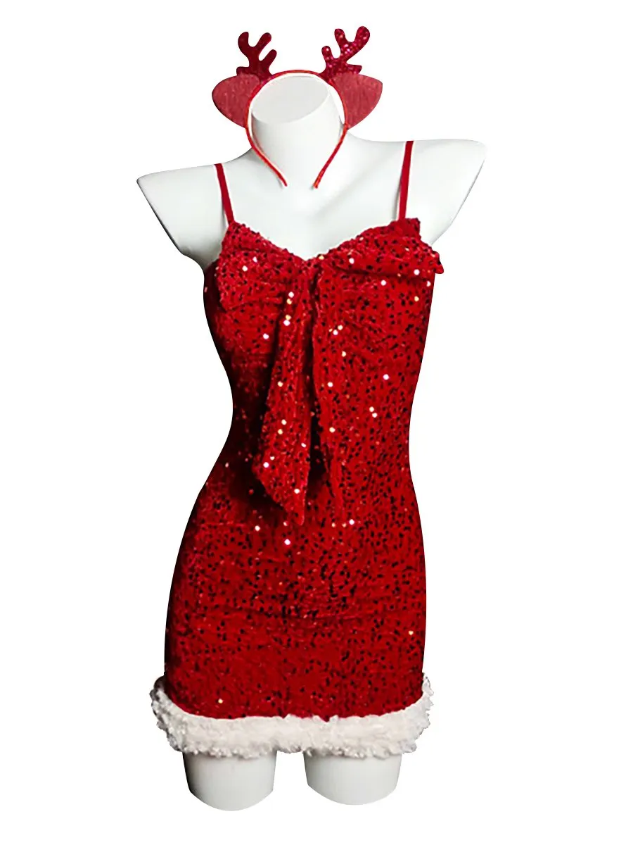 Sequins Santa Fitted Party Dress