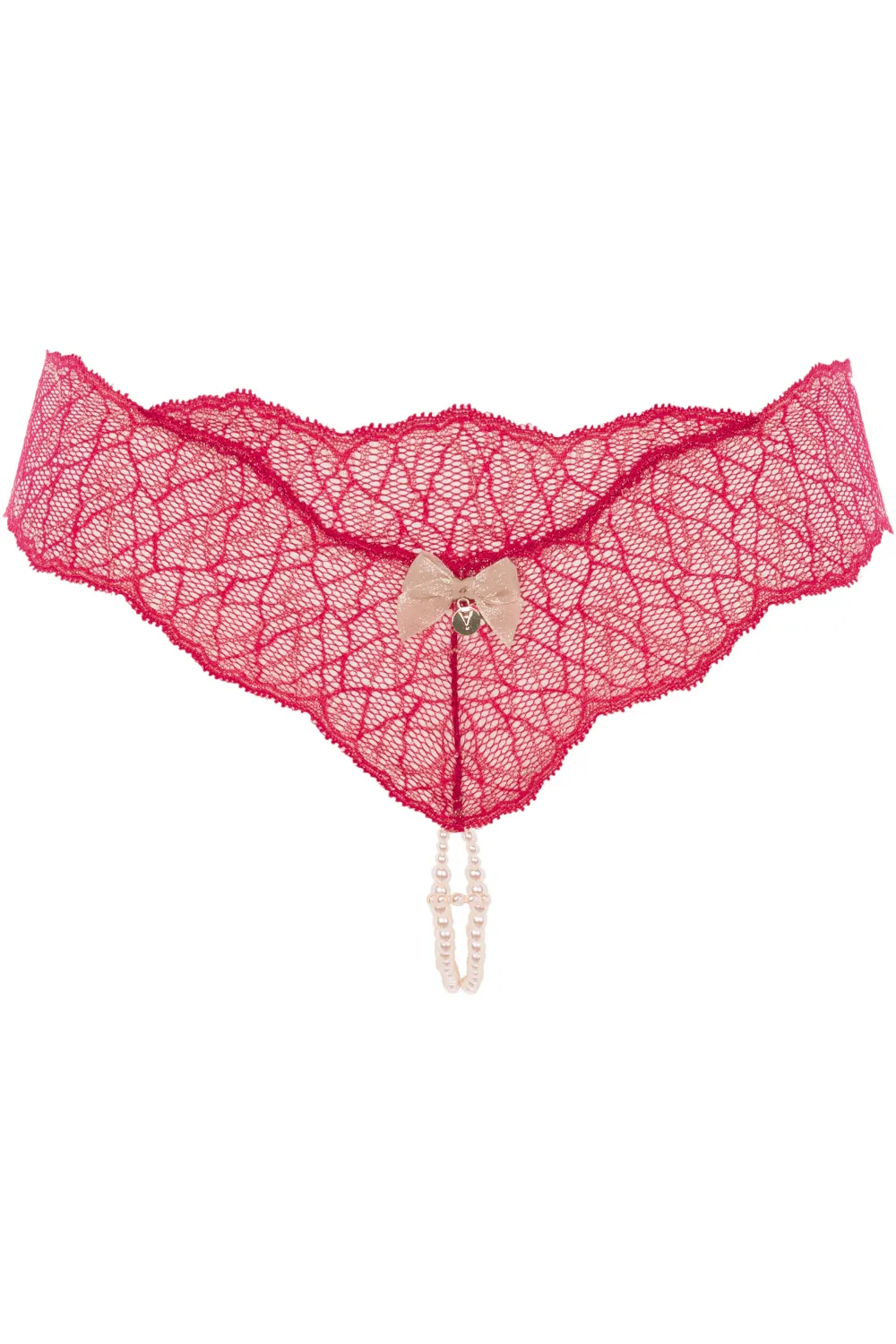 Sydney Double Pearl Thong Red. Size L