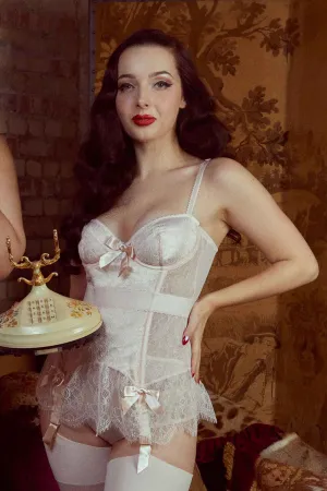 Tempest Peach Lace Basque with Bows