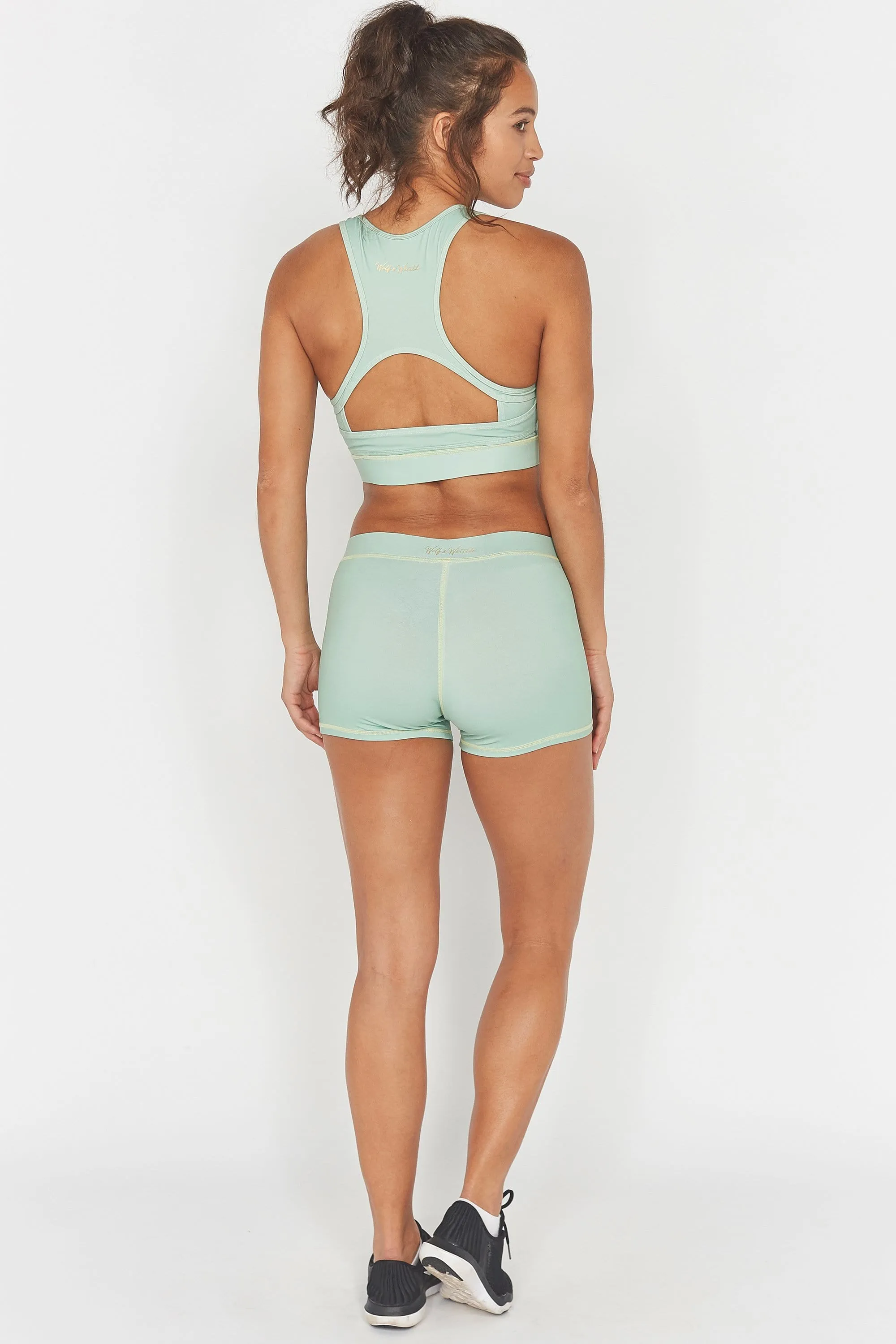Wolf & Whistle Green Double Strap Back Sports Bra