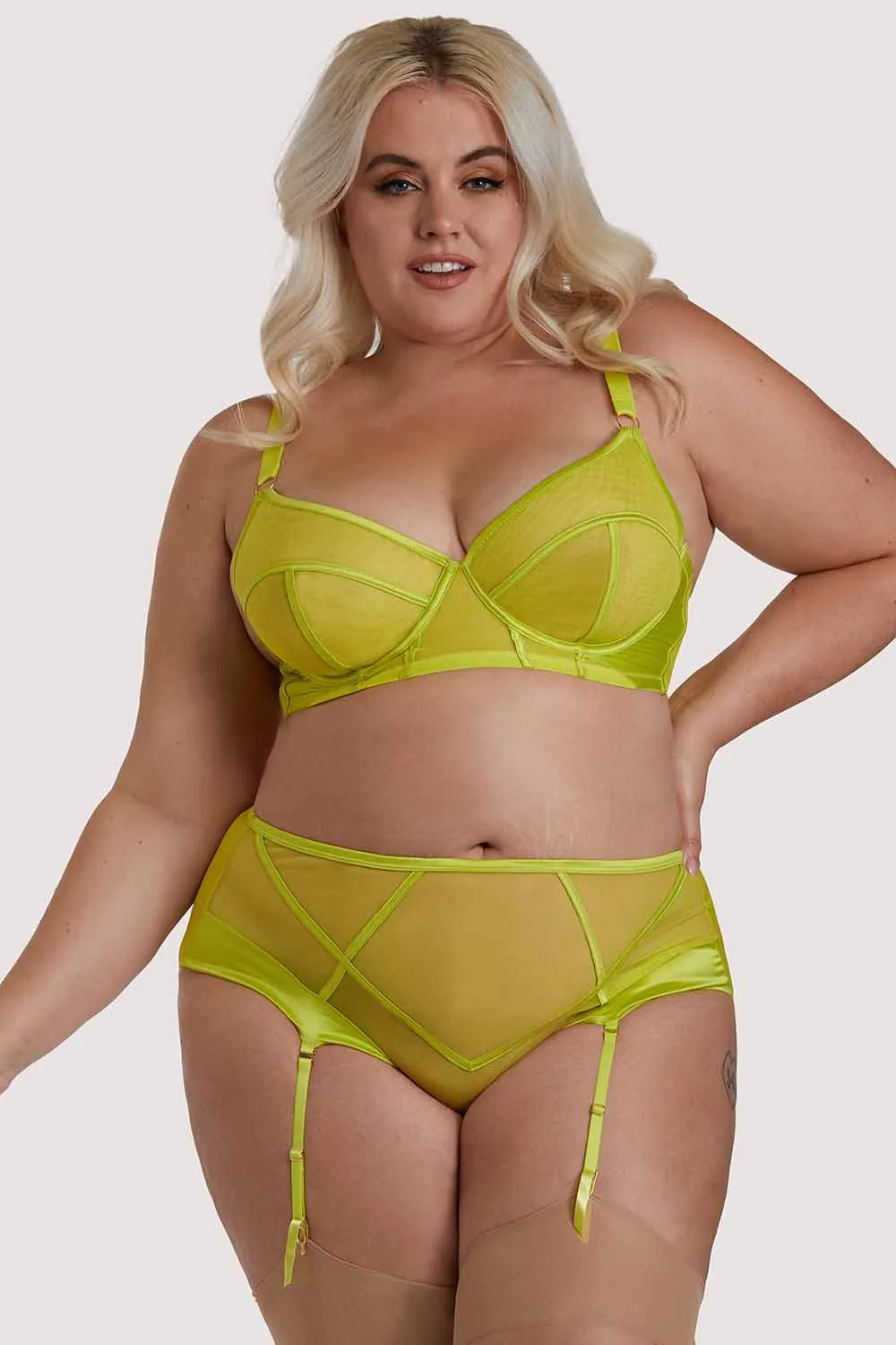 x PP Nahli Highwaist Lime Suspender Brief