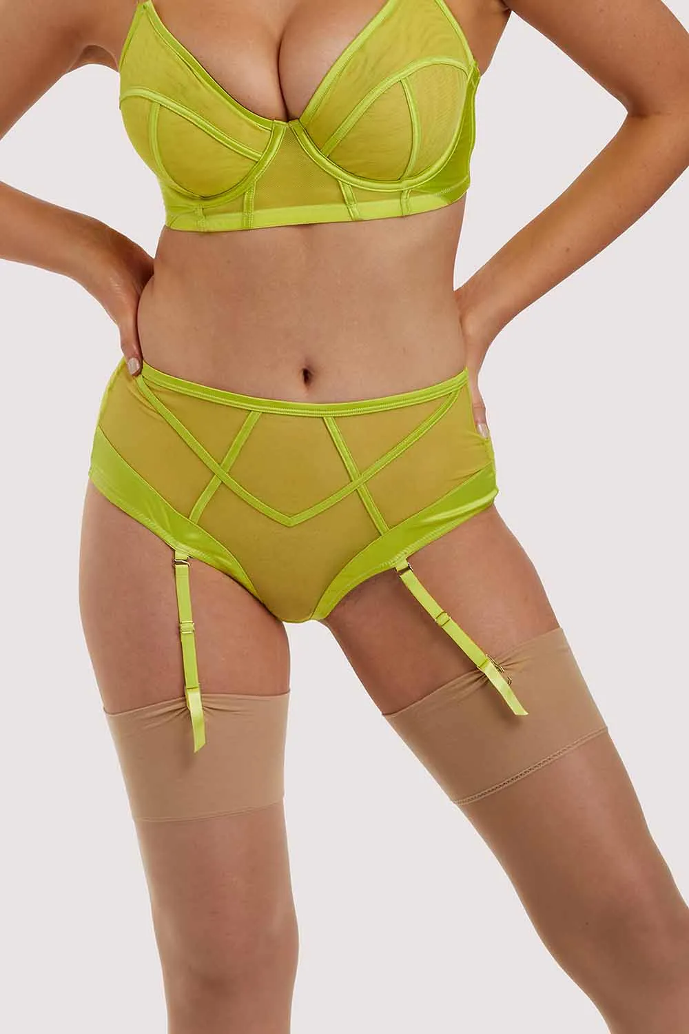 x PP Nahli Highwaist Lime Suspender Brief